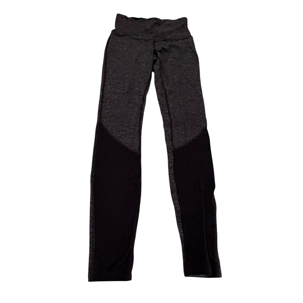Lululemon Space Dye Charcoal Gray Black Colorblock Leggings Size 4 Hi Rise Yoga
